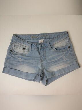 Blue Asphalt Light Blue Distressed Denim Shorts